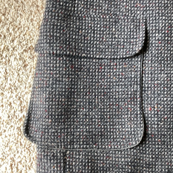 Vtg Pendleton Men’s Gray Multi-Color Fleck Tweed Wool Blazer Jacket Suede Trim - Picture 6 of 15